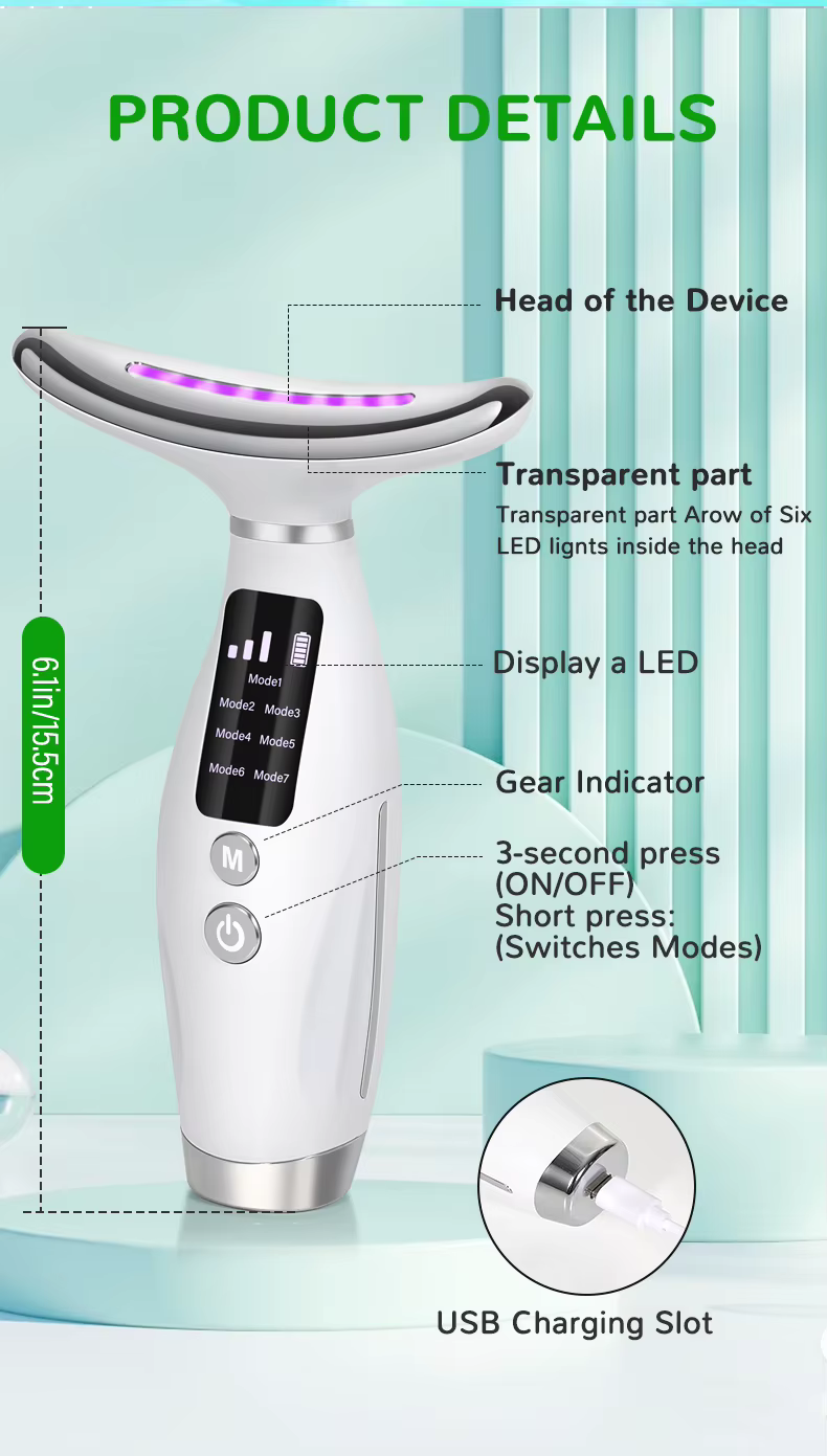 7-in-1 LED Face & Neck Firming Massager